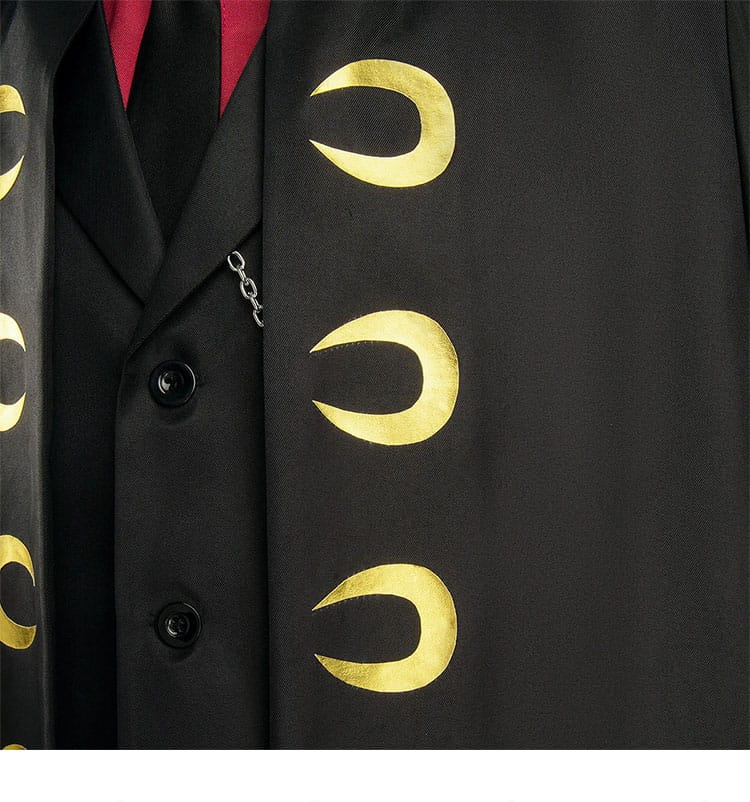 ルフィ黒スーツコスプレ衣装のジャケット襟装飾ディテール