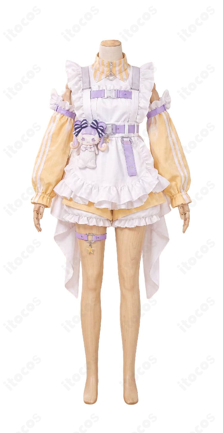 にじさんじ・ぽめろ・ぱんち 魔法少女デビュー衣装Ver.の正面デザイン、フリルスカート付き衣装