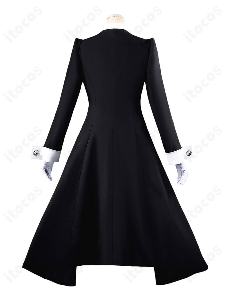 ソウルイーター マカ=アルバーン死武専制服Ver.のロングコートを背面から見た衣装