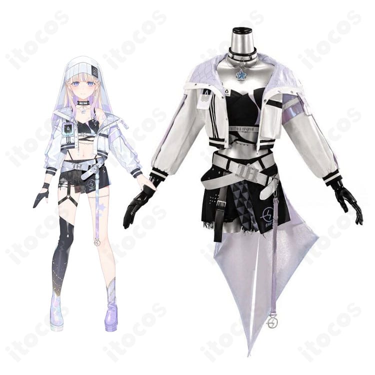 ホロライブプロダクション轟はじめのキャラクターイメージとブラックオーロラ衣装