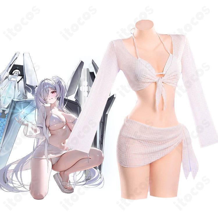 『勝利の女神:NIKKE』シンデレラのキャラクターイメージとクリスタルウェーブ水着衣装