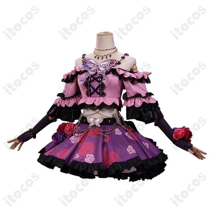 アイカツ！紫吹蘭 ローズボンボンコーデ コスプレ衣装11点セット - 2枚目の画像