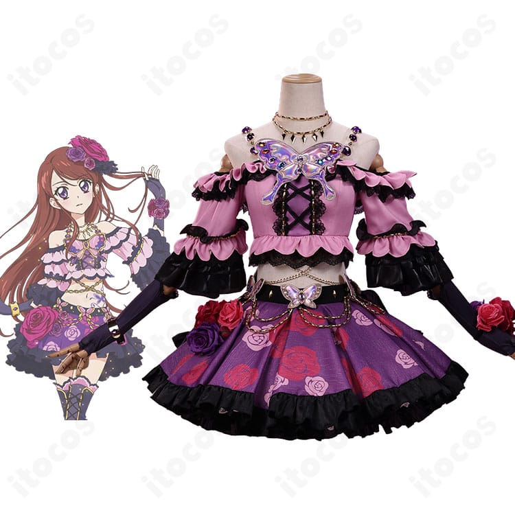 『アイカツ!』紫吹蘭のキャラクターイメージとローズボンボンコーデ衣装