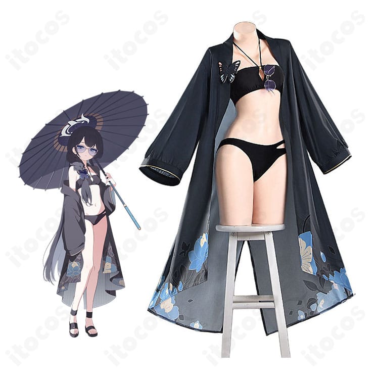 ブルーアーカイブ竜華キサキ(水着)のキャラクターイメージとコスプレ衣装全体