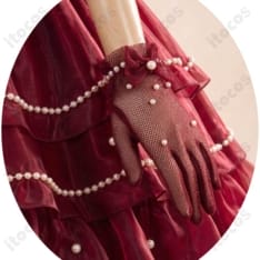 弦巻こころ［夢みたいな］特訓後 深紅のフリルドレスコスプレ衣装3点セット - 4枚目の画像（サムネイル）