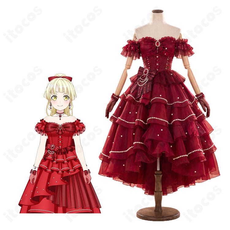 弦巻こころ［夢みたいな］特訓後のキャラクターイメージと深紅のフリルドレス商品構成