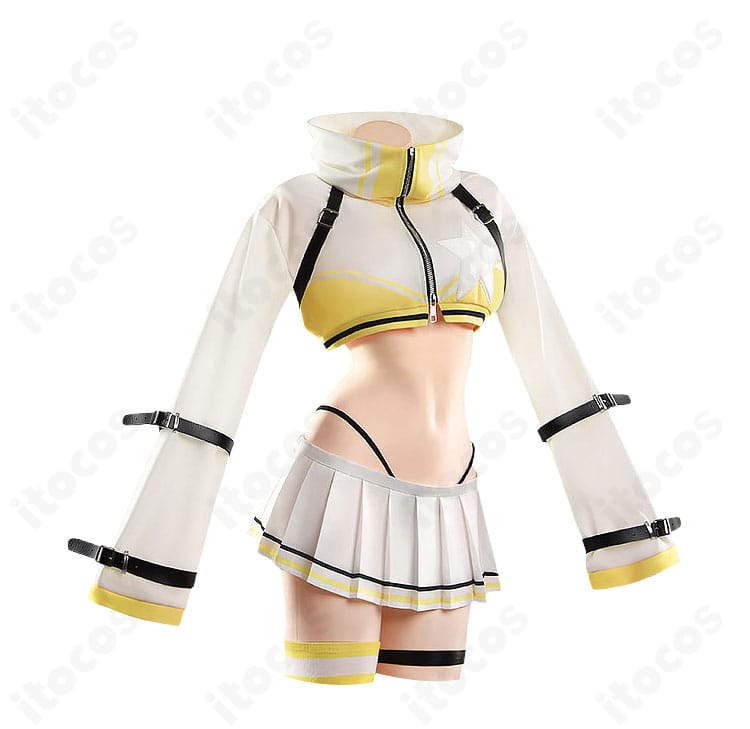 エレグのイエロー×ホワイトコスプレ衣装正面デザイン