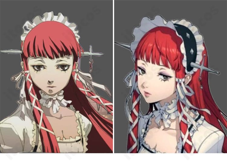 『ペルソナ3』チドリ衣装に付属する髪飾りのデザインと装着部分の詳細
