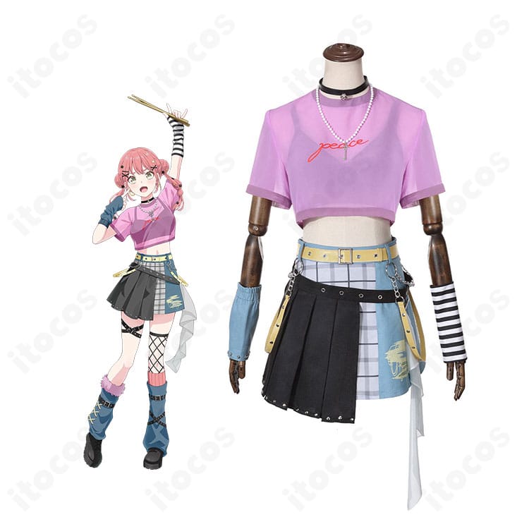 『BanG Dream! Our Notes』梅里ちえりのキャラクタービジュアルと一家Dumb Rock!ドラム担当衣装