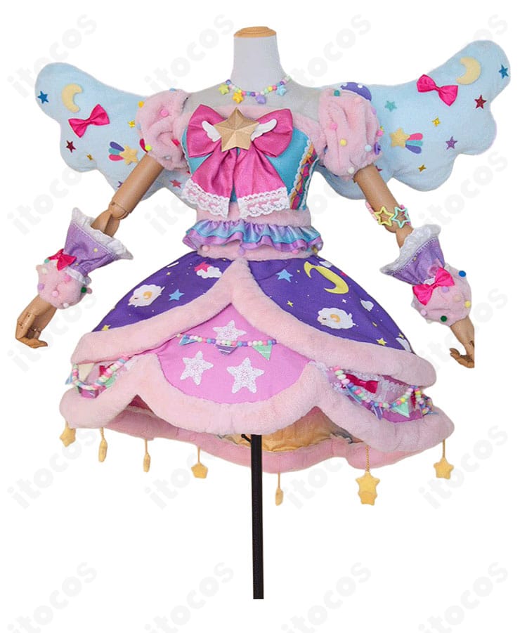 花園きららアイドルドレスの側面シルエットとフリル装飾