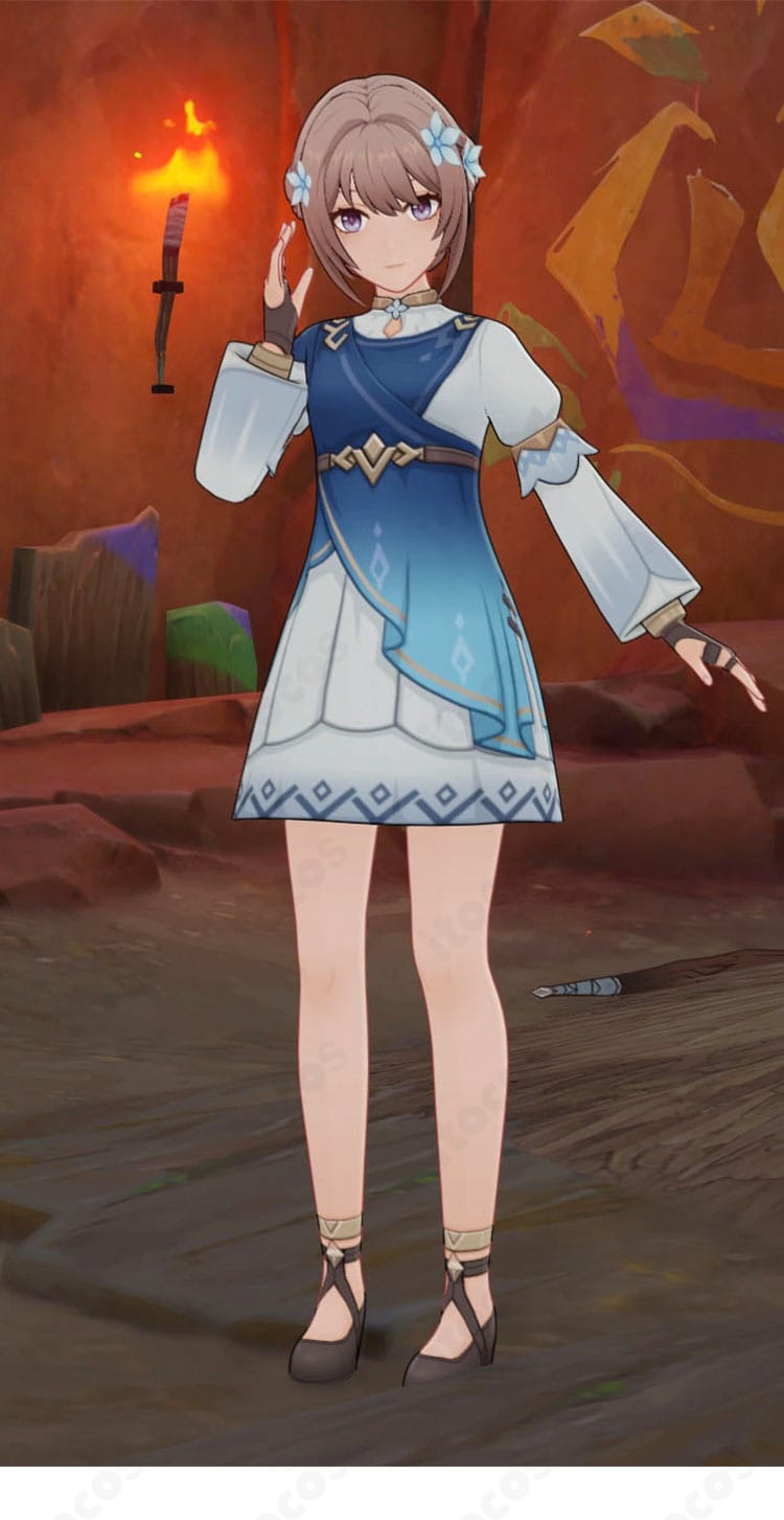 『原神』のファンタジーコスプレ衣装を着用した人物の全身イメージ