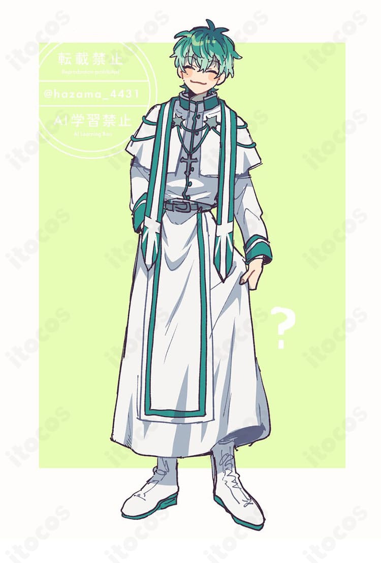 白膠木 簓PRIEST Ver.コスプレ衣装のクールで荘厳な正面スタイル