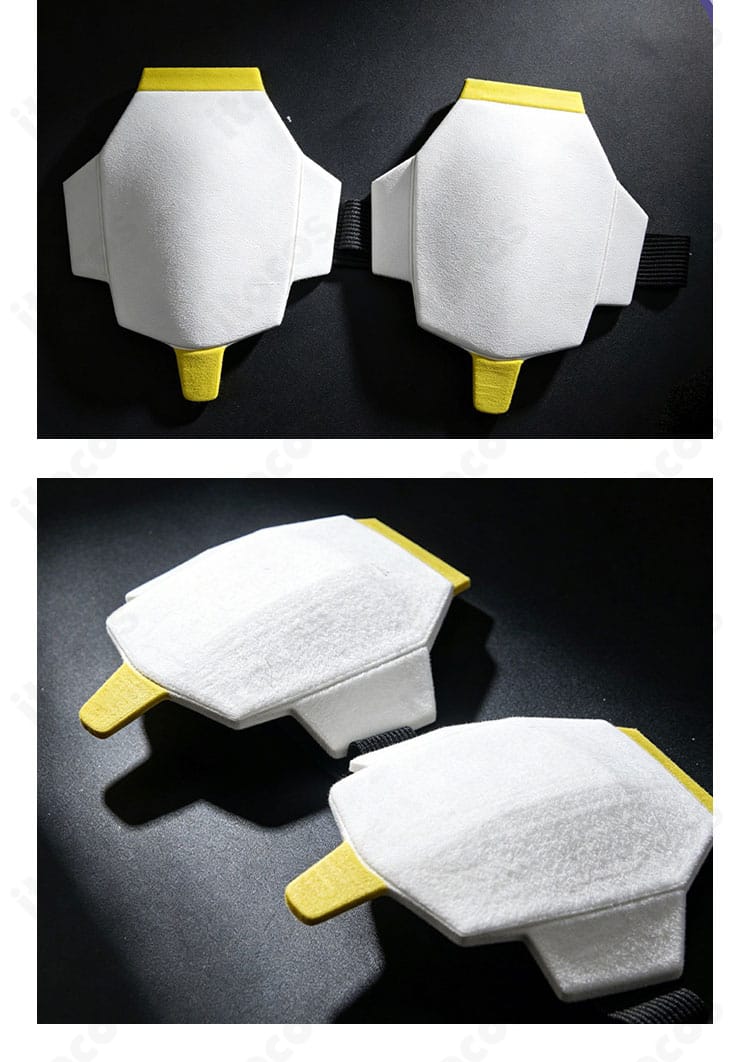 パール十の石心コスプレ衣装に付属する膝当ての細部