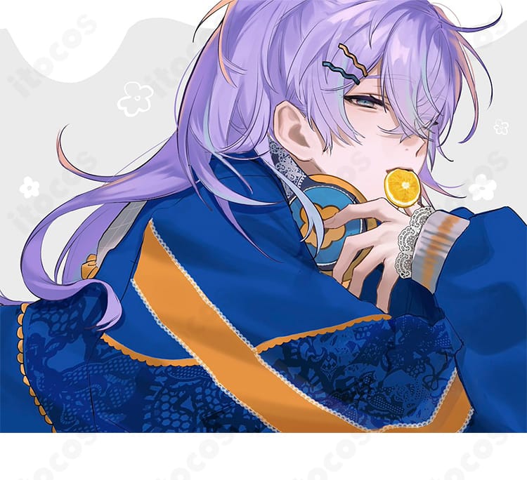 にじさんじ星導ショウ メランコリックオレンジ衣装のパンツを含む全身コーディネート