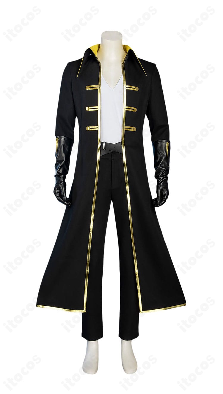 アルカード中世風コスプレ衣装のロングコート正面デザイン
