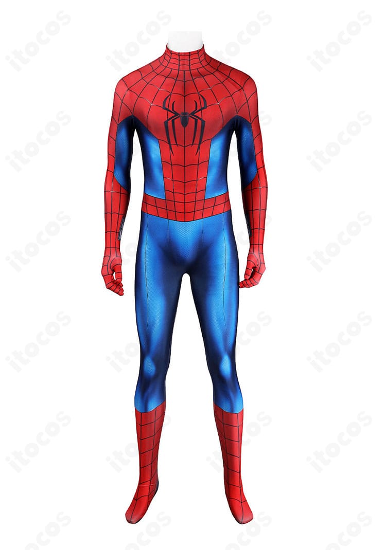 ブランド・ニュー・デイ版スパイダーマン衣装の正面装飾ディテール
