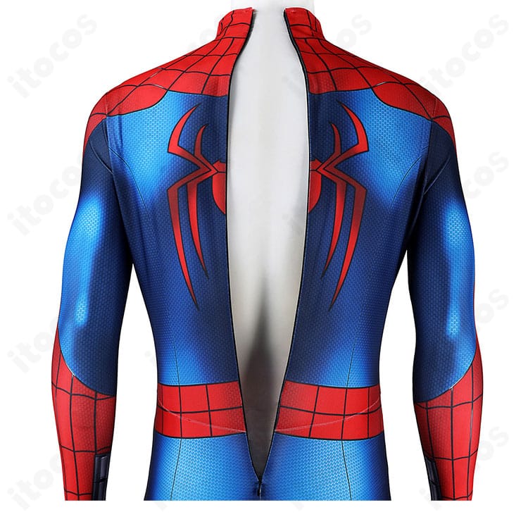 スパイダーマンボディスーツ背面の着脱用ファスナー