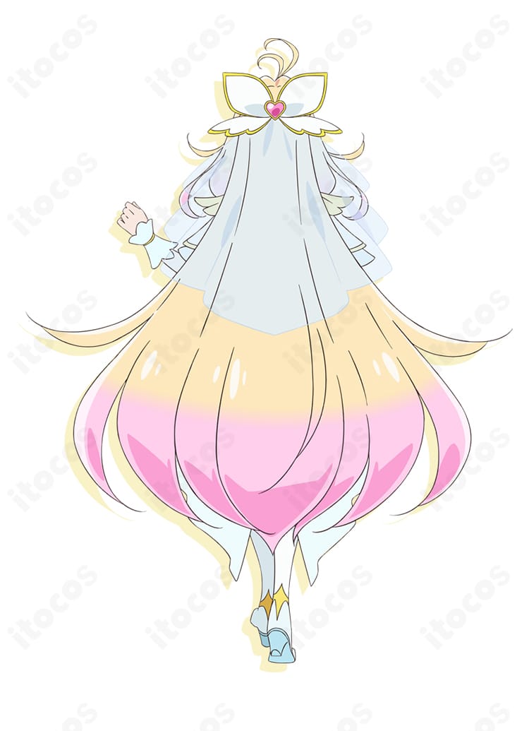 森亜るるか／キュアアルカナ変身後衣装の背面デザインと高コントラスト配色
