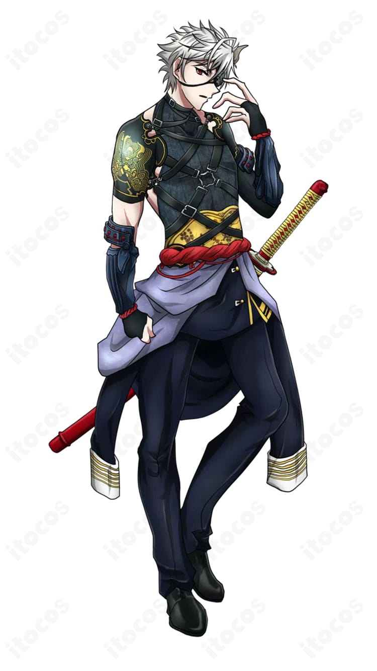 『刀剣乱舞ONLINE』鬼丸国綱コスプレ衣装を着用したキャラクター全身イメージ