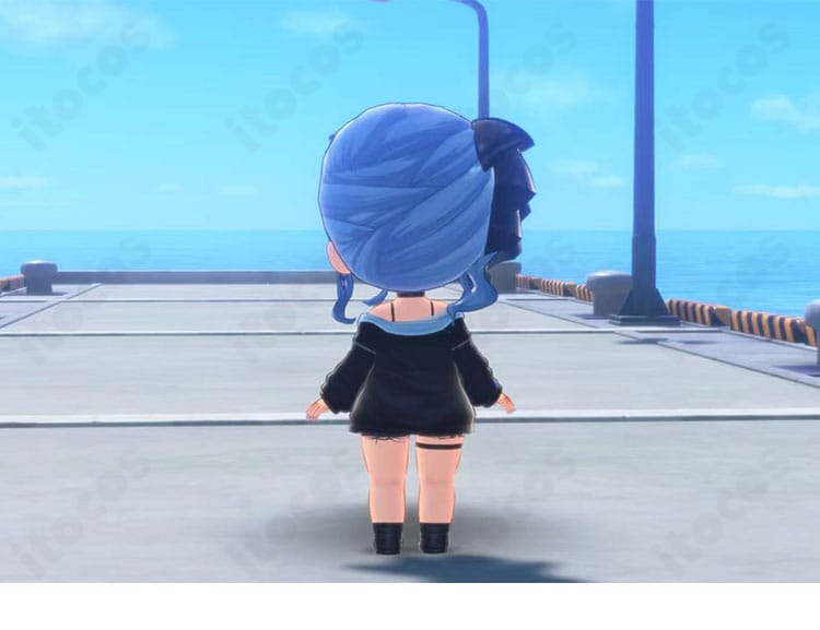 星街すいせい「夏に一閃!」水着Ver.コスプレ衣装の背面シルエット