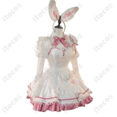 勝利の女神：NIKKE アリス 白メイド衣装Ver. うさ耳付きコスプレセット - 1枚目の画像（サムネイル）