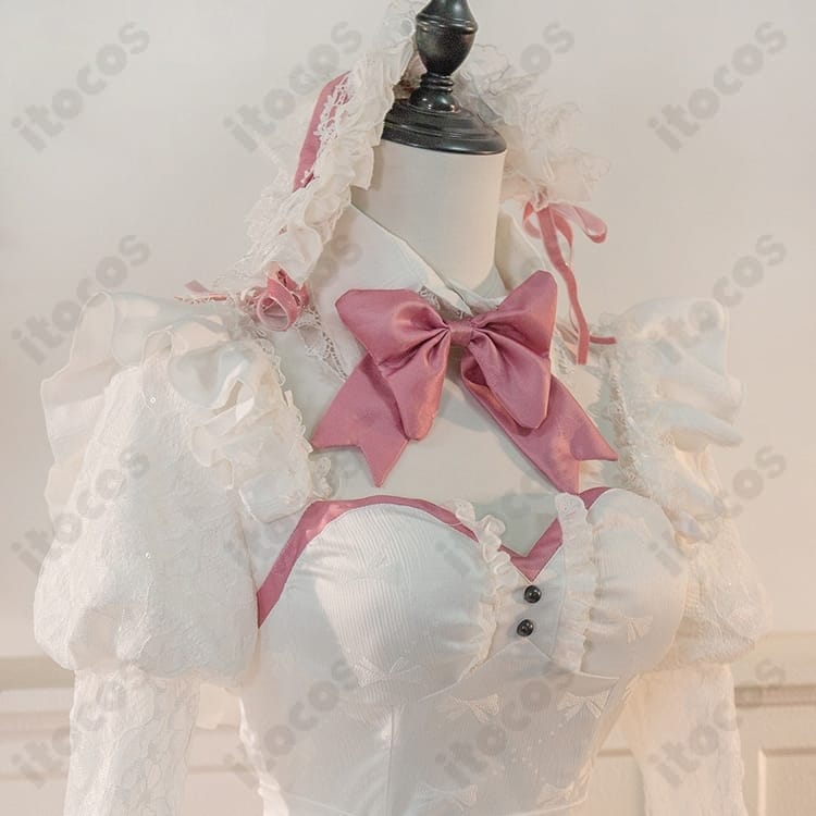 勝利の女神：NIKKE アリス 白メイド衣装Ver. うさ耳付きコスプレセット - 4枚目の画像