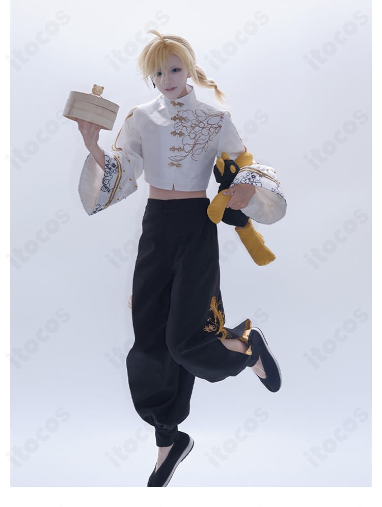 ツリービレッジカフェ版鏡音レン衣装のポーズ撮影イメージ