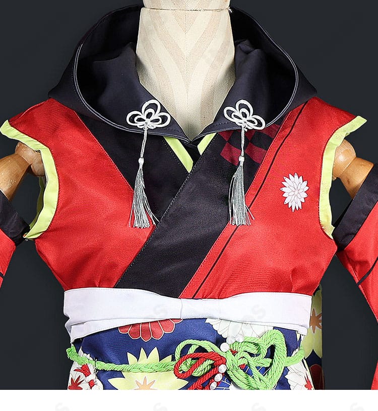 冠菊コスプレ衣装の襟元に施された装飾ディテール