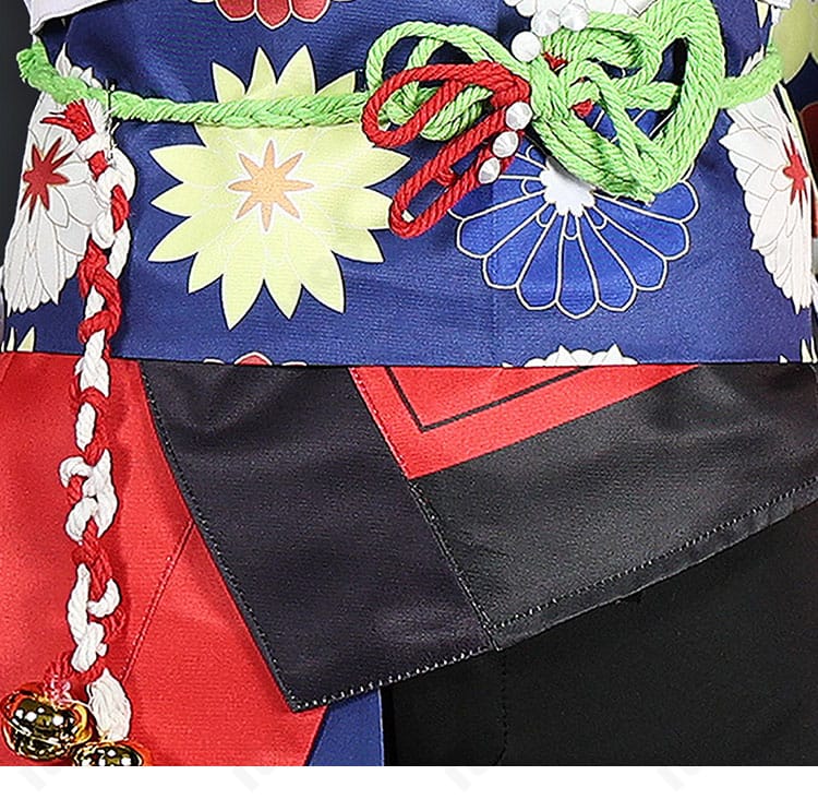 藤田ことね冠菊衣装の腰部分に結ぶ飾り紐のディテール
