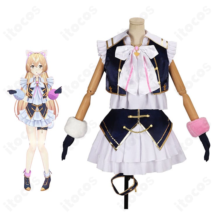 にじさんじ家長むぎのキャラクター画像と3D共通コスプレ衣装の商品比較
