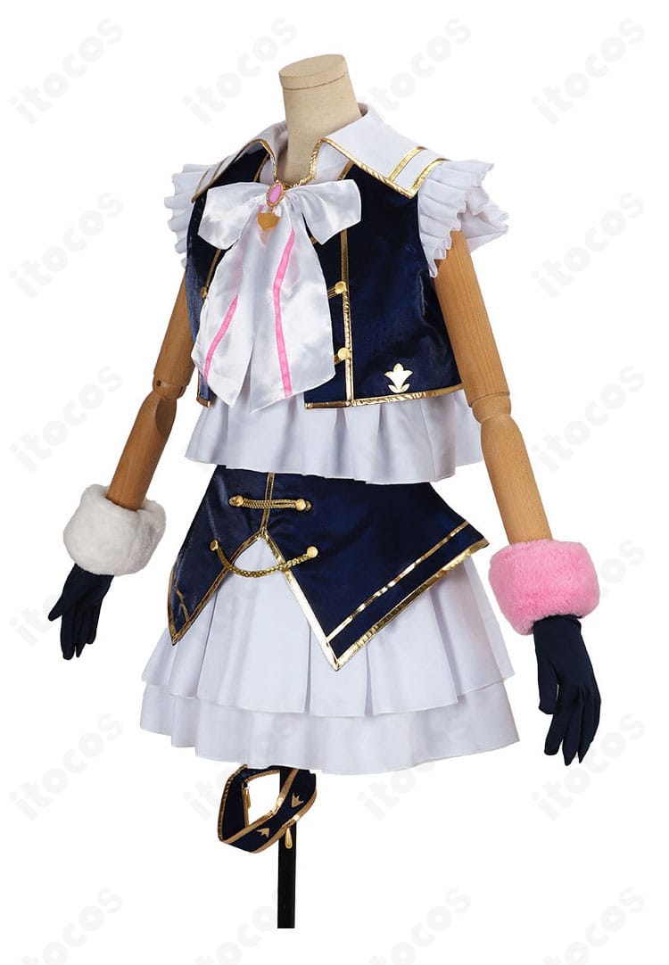 にじさんじ家長むぎコスプレ衣装の左側面とフリルのディテール