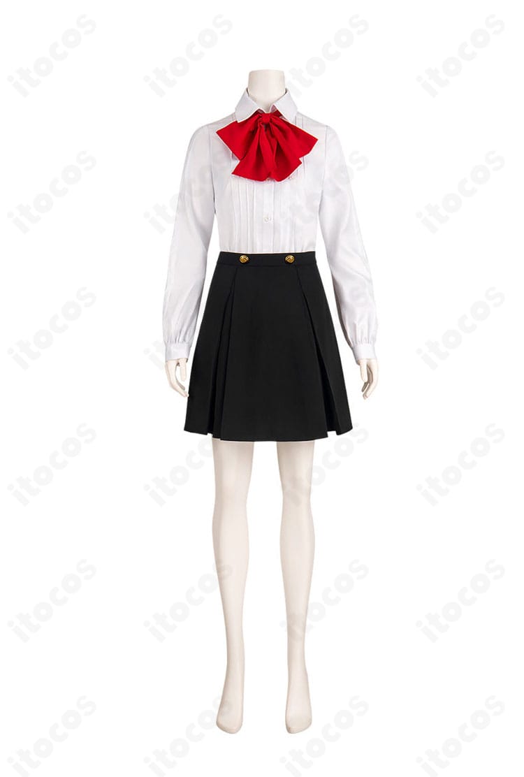 桐条美鶴 月光館学園制服Ver.のシャツ、スカート、赤いリボンの正面デザイン
