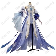 原神 氷の女皇コスプレ衣装｜王冠付きで威厳と華やかさを再現するドレスセット - 1枚目の画像（サムネイル）