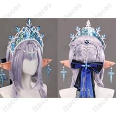 原神 氷の女皇コスプレ衣装｜王冠付きで威厳と華やかさを再現するドレスセット - 4枚目の画像（サムネイル）