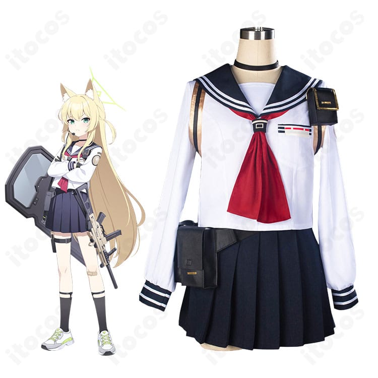 『ブルーアーカイブ』高倉クルミのキャラクターイメージとFOX小隊通常制服コスプレ衣装