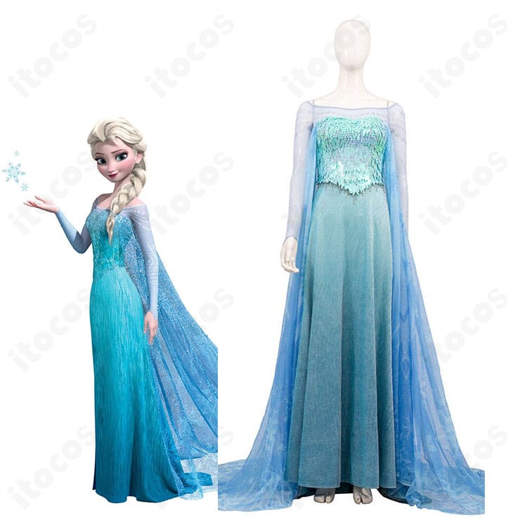 『アナと雪の女王』エルサのキャラクターイメージとSnow Queen氷のドレス商品