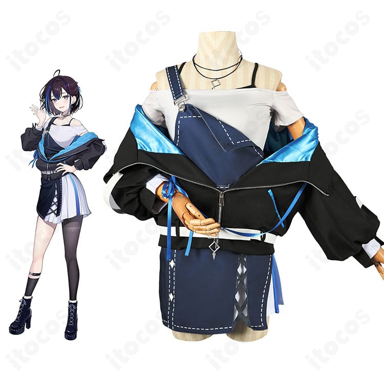 悠針れいのキャラクタービジュアルと喫茶Laid-Backコスプレ衣装の商品イメージ