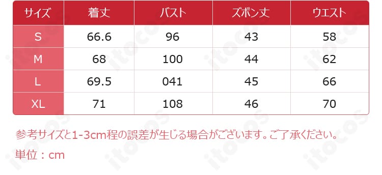 宮永ののかデビュー1周年記念コスプレ衣装のサイズ内容展示