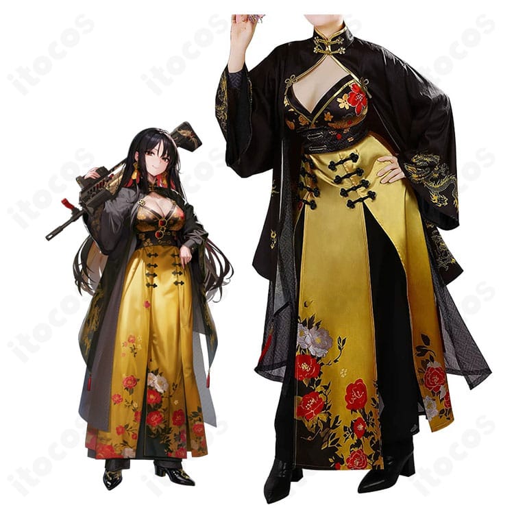 『勝利の女神:NIKKE』モランのキャラクタービジュアルと通常衣装の商品比較