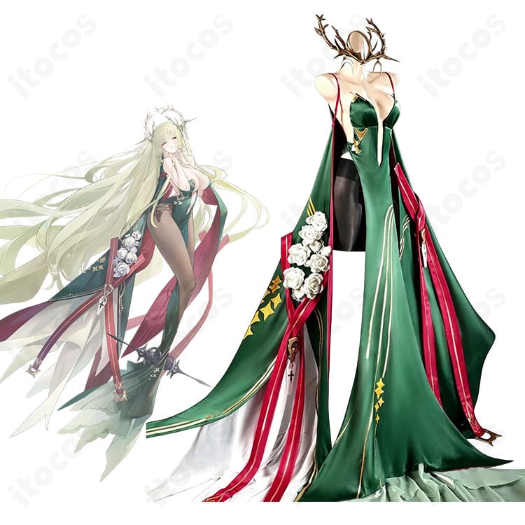 アズールレーンのナポリのキャラクター画像と深緑の通常衣装の商品画像