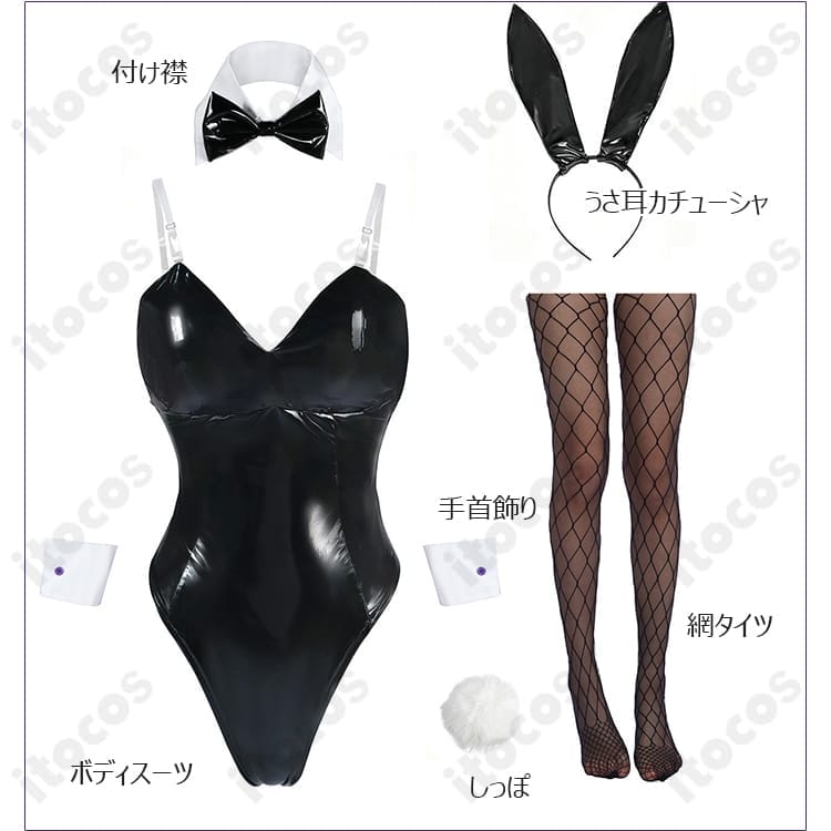 パンスト／パンティ＆ストッキングwithガーターベルト ストッキングのバニー衣装６点セット - 6枚目の画像