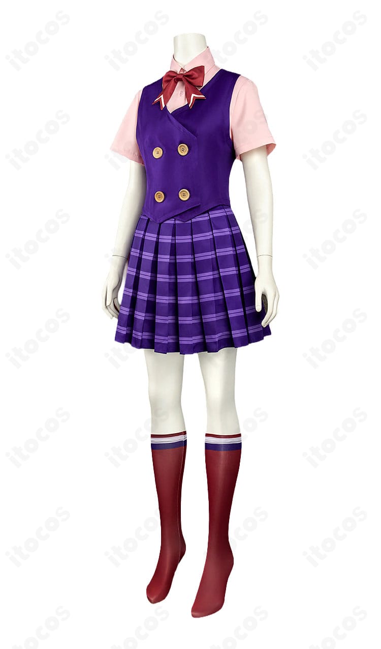 宝月茜のベストとスカートによる高校生制服スタイル側面