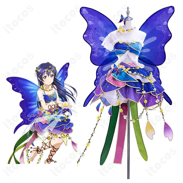 園田海未のキャラクター画像と妖精の国編・覚醒後コスプレ衣装の商品画像