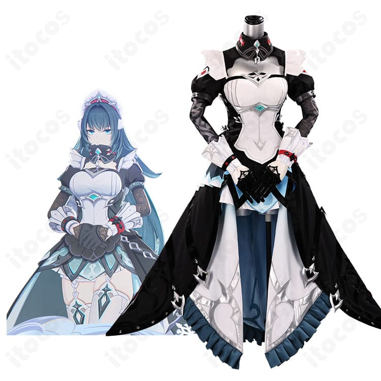 原神「ダニカ」メイド長Ver.の商品表記とコスプレ衣装の比較画像