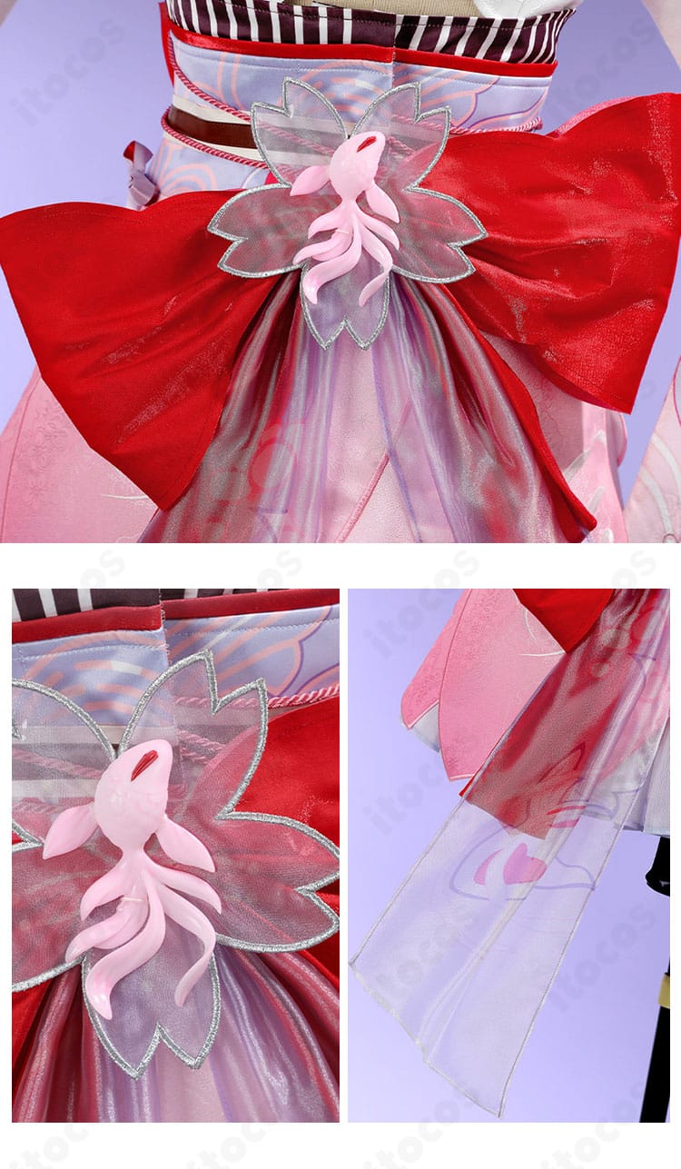 緋英「月待つ花時」コスプレ衣装の背面リボンの詳細