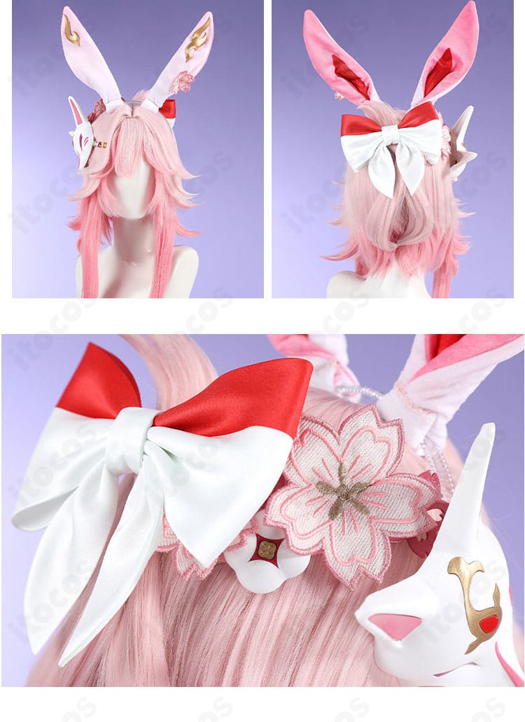 緋英「月待つ花時」コスプレ衣装の髪飾りに付いたリボンの詳細