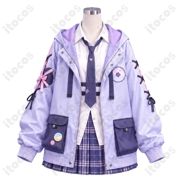 結城さくな 2026新衣装 制服Ver. コスプレ衣装｜ラベンダーの制服風コーデで撮影に