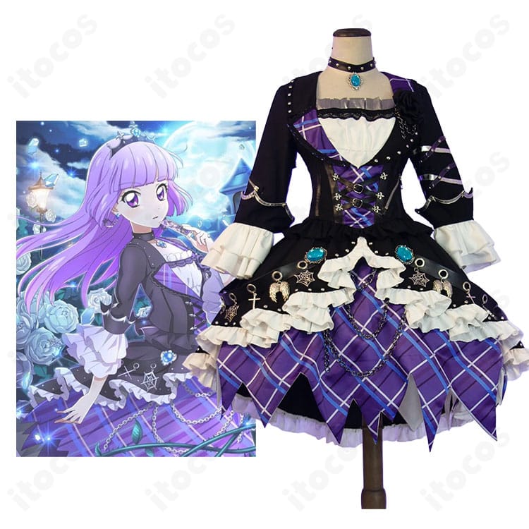 アイカツ!氷上スミレのキャラクター画像とブルーエンプレスコーデのコスプレ衣装