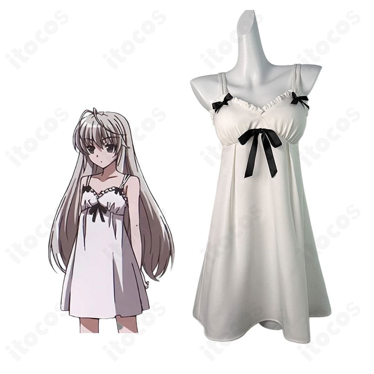 ヨスガノソラの春日野穹のキャラクター画像とネグリジェVer.の白ワンピース衣装