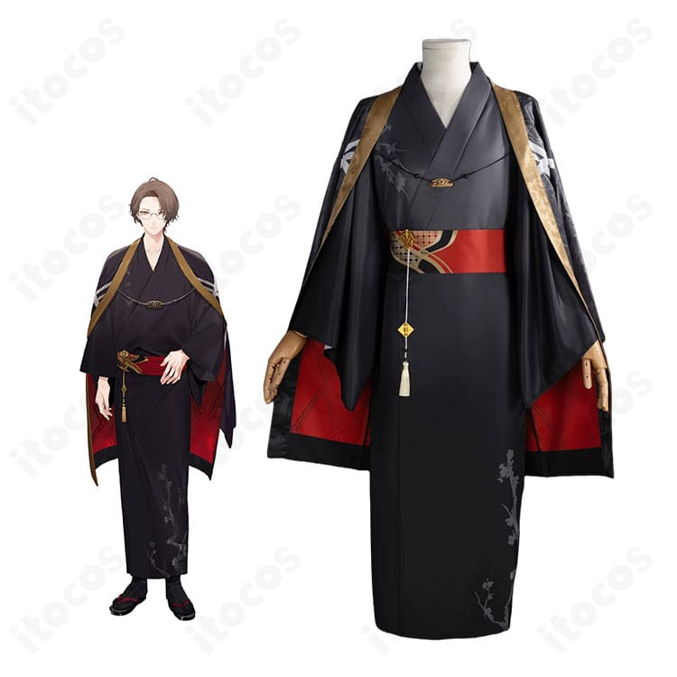 にじさんじの加賀美ハヤトの人物画像と和服コスプレ衣装の商品画像